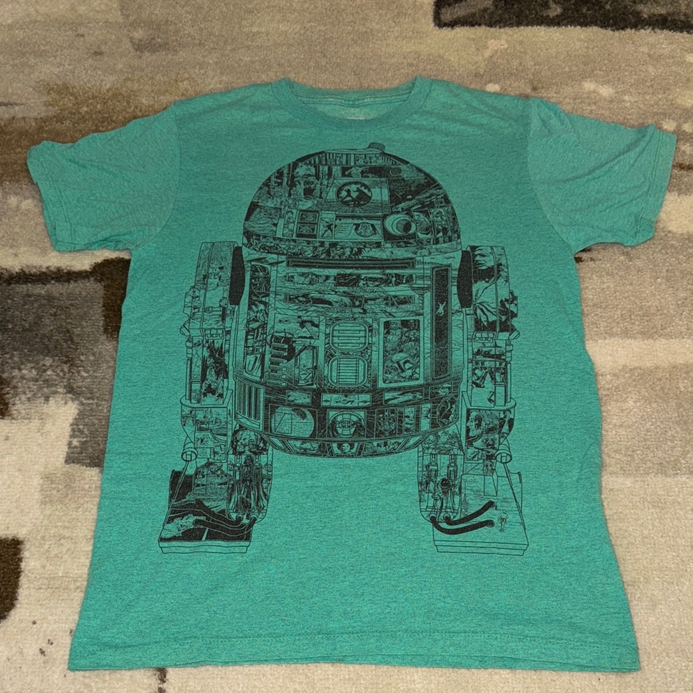 Green Star Wars R2-D2 Graphic Men's Shirt